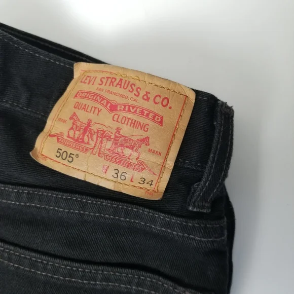 Levi's 505 Men's Black W36 L34 - Picture 7 of 11